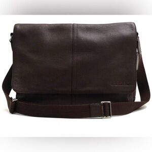 Coach Dark Brown Leather Messenger Bag